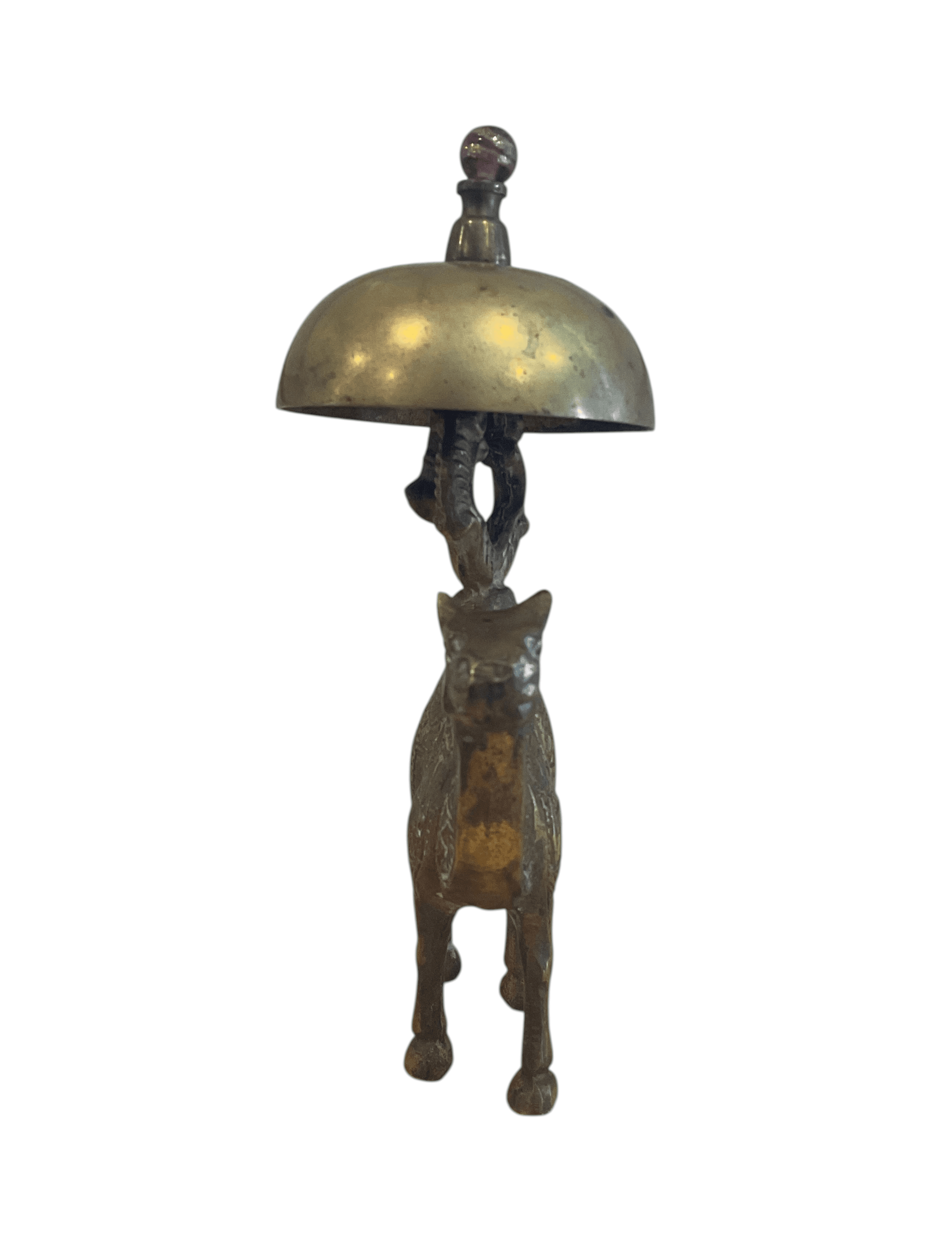 Vintage Brass Camel Figurine Bell with Intricate Detailing - Thumbnail 2