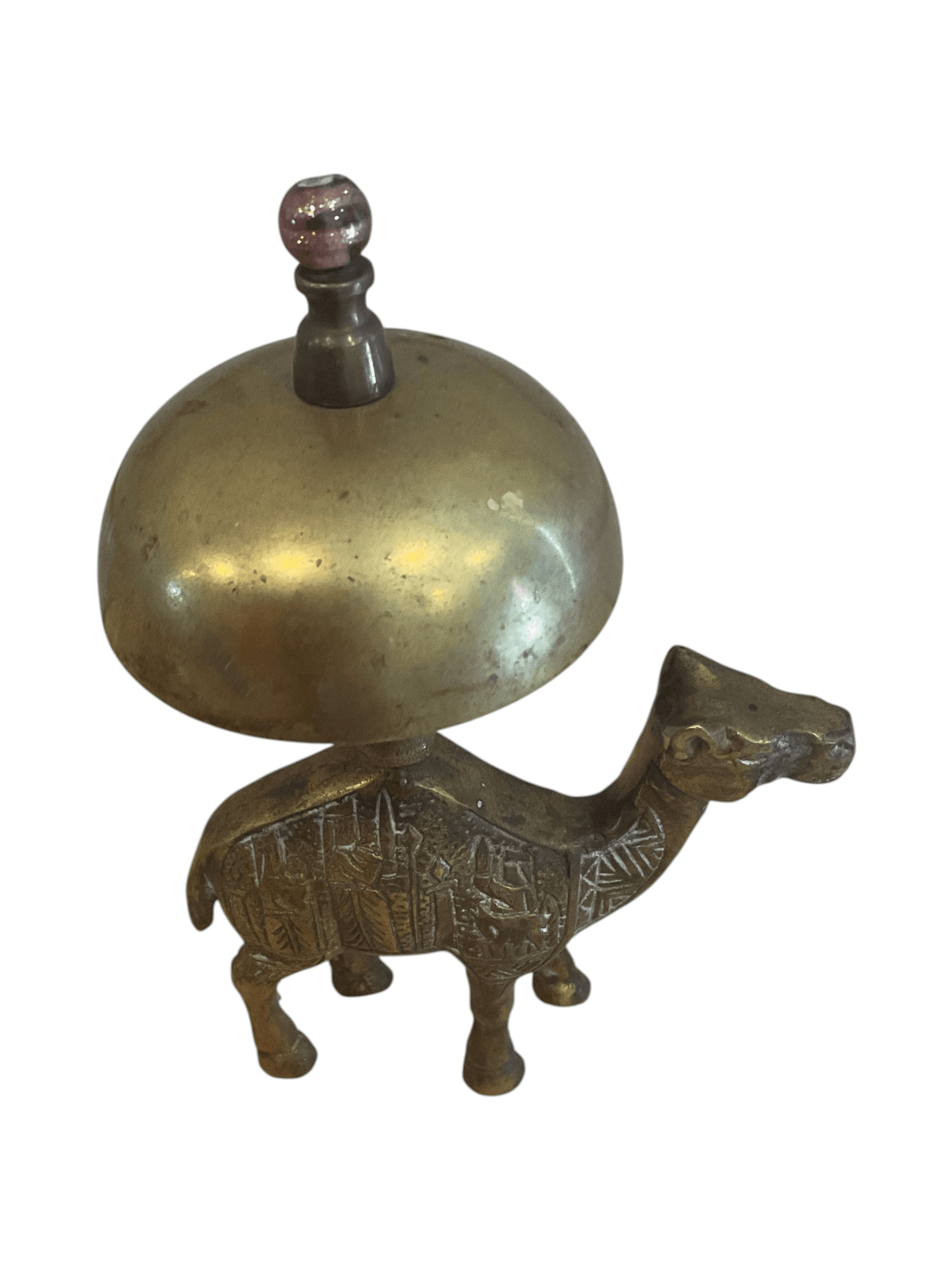 Vintage Brass Camel Figurine Bell with Intricate Detailing - Thumbnail 5