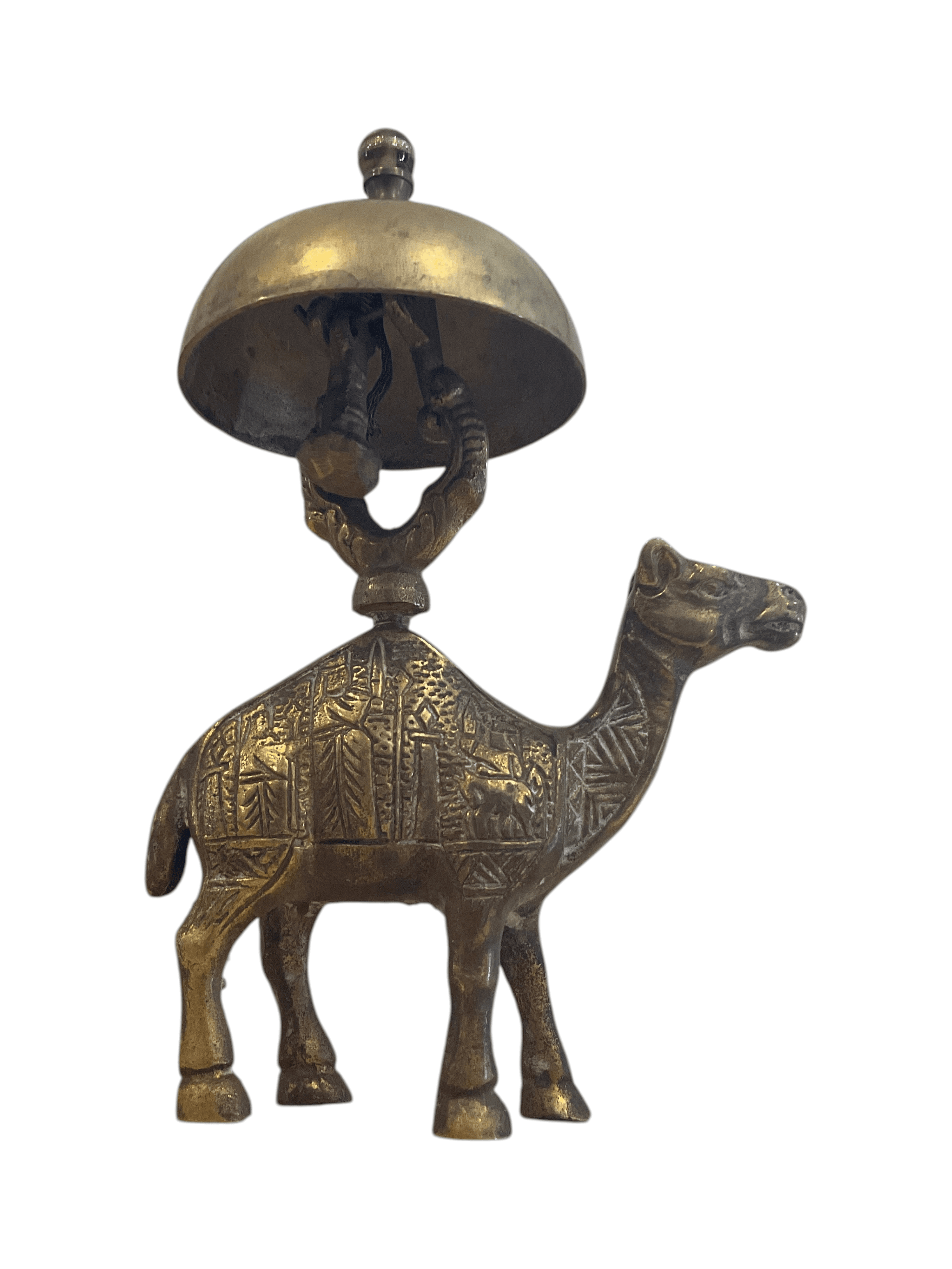 Vintage Brass Camel Figurine Bell with Intricate Detailing - Thumbnail 4