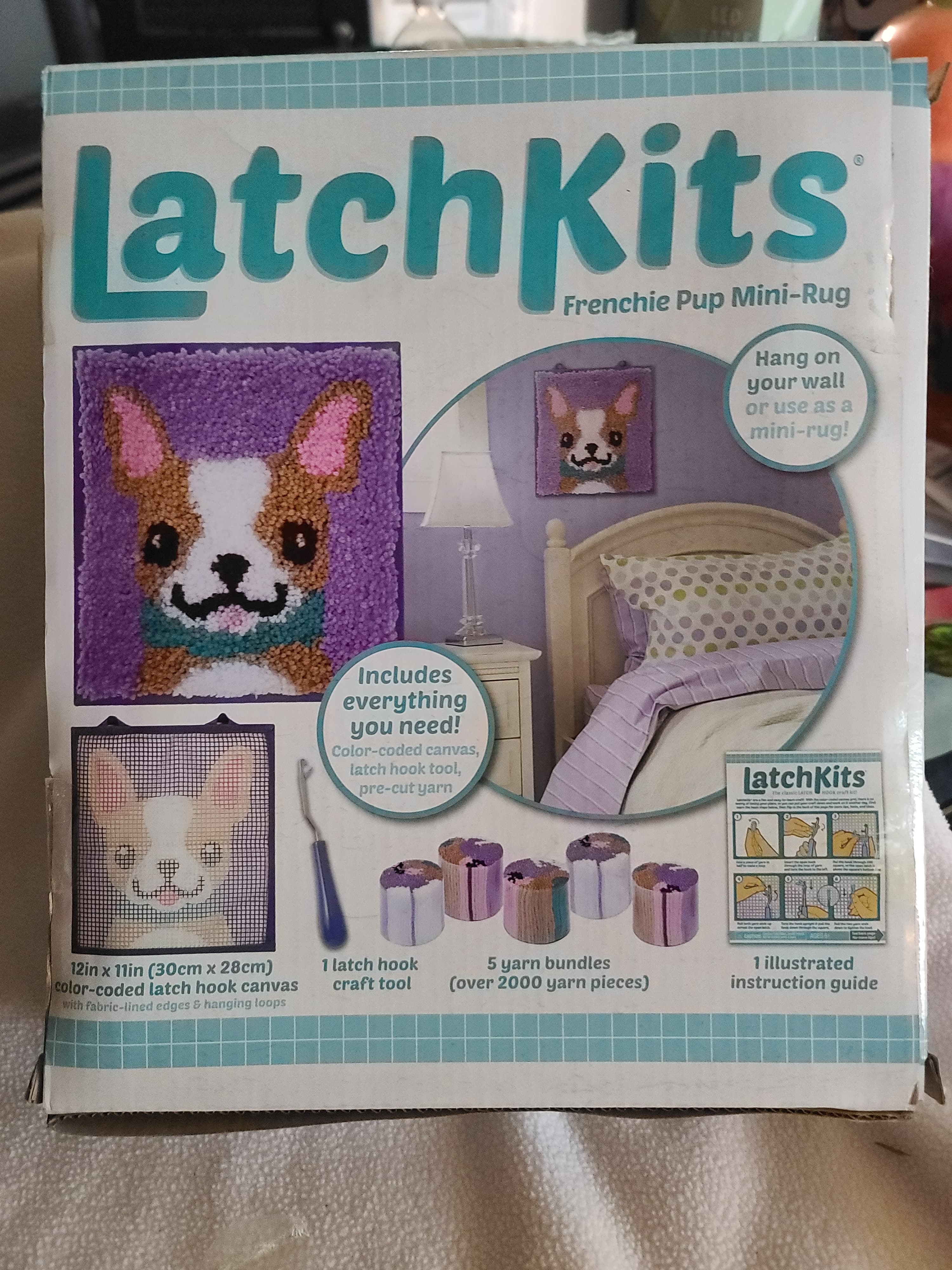 LatchKits Frenchie Pup Mini-Rug Craft Kit - Thumbnail 2