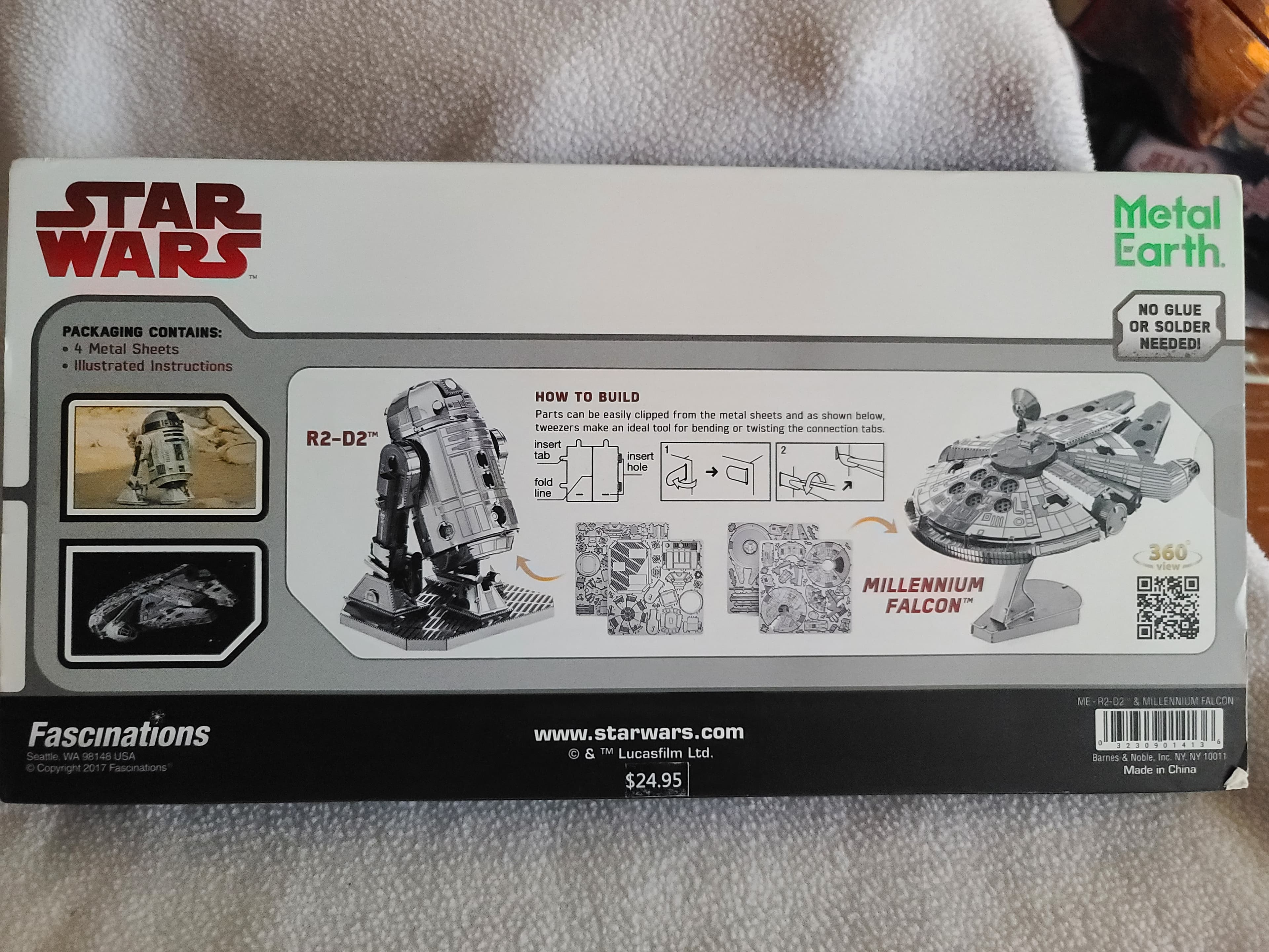 Metal Earth Star Wars Millennium Falcon & R2-D2 Model Kit - Thumbnail 2