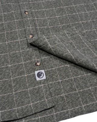 Musk Ox Mens Small The Grande Flannel Moss Windowpane 100% Cotton New With Tags - Thumbnail 3