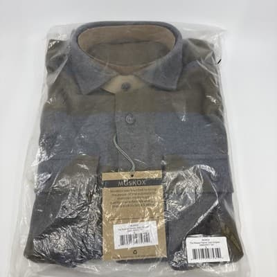 Musk Ox Mens Small The Relaxed Flannel Giant Gingham Grey Green New With Tags - Thumbnail 2