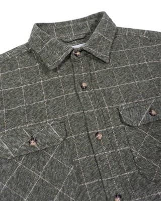Musk Ox Mens Small The Grande Flannel Moss Windowpane 100% Cotton New With Tags - Thumbnail 2