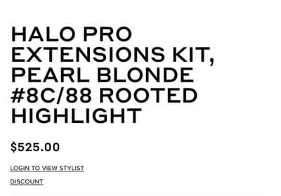 Bellami Halo Pro Hair Extension 18” Pearl Blonde Rooted Highlight With Comb NEW - Thumbnail 5