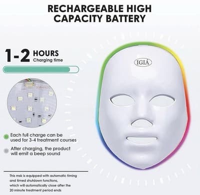 Re-Gen IGIA Facial LED Light Therapy Mask 7 Settings Collagen Production Sealed - Thumbnail 7