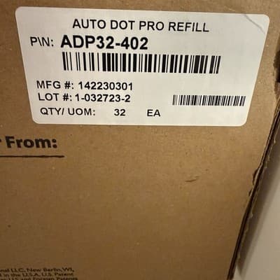 Auto Dot Pro Refill 32 Rolls High Tack Dot Medium Profile New Sealed $2800 - Thumbnail 2