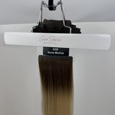 Glam Seamless Blonde Root 26" 7 Piece Clip In Invisi Clip Extensions New Sealed - Thumbnail 3