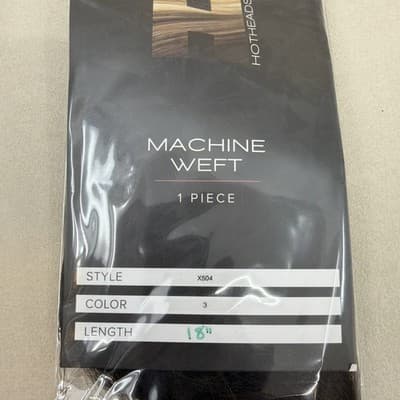 Hotheads Premium Machine Weft #3 18” NEW SEALED Remy Human Hair Hot Heads Extens - Thumbnail 2