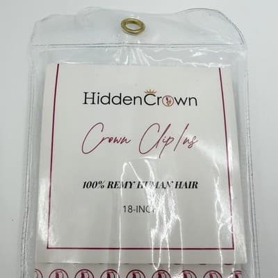 Hidden Crown 18” Crown Clip In Human Hair #2 Off Black 140g New Remy Hair Unused - Thumbnail 2