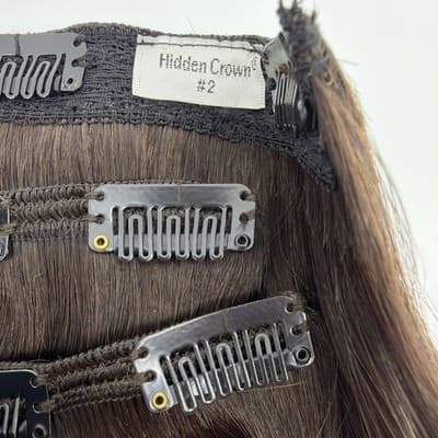 Hidden Crown 18” Crown Clip In Human Hair #2 Off Black 140g New Remy Hair Unused - Thumbnail 7