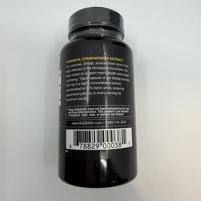 5 PACK Nugenix Essentials Shilajit Supplement 60ct 500mg 50% Fulvic Acids NEW - Thumbnail 3