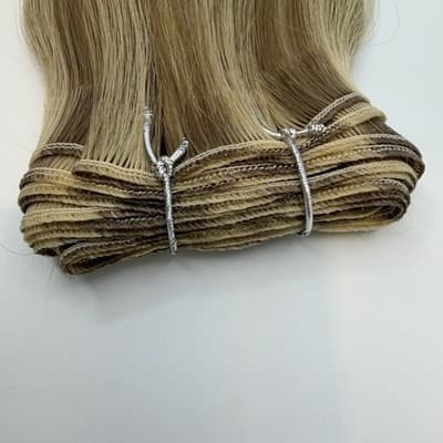 Donna Bella Hybrid Weft Extension Full Pack 18” #7N/9N Blonde Blend Remy NEW - Thumbnail 4