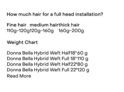 Donna Bella Hybrid Weft Extension Full Pack 18” #7N/9N Blonde Blend Remy NEW - Thumbnail 7