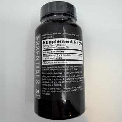 5 PACK Nugenix Essentials Shilajit Supplement 60ct 500mg 50% Fulvic Acids NEW - Thumbnail 2