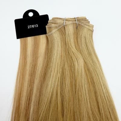 Donna Bella Hybrid Weft Extension Full Pack 18” #7/9 Rosegold Blend New Remy - Thumbnail 3