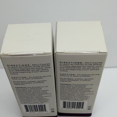 2 PACK HigherDOSE Red Light Face Mask Serum Light Activated Glow Serum 1 oz NEW - Thumbnail 5