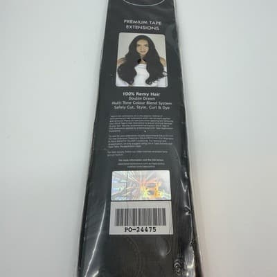 ZALA Premium Remy Hair Extensions Invisible Tape Ins 20” #1C 22” 20 Pieces NEW - Thumbnail 3