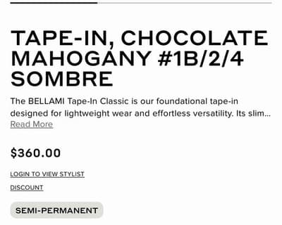 BELLAMI Tape In Hair Extensions 20” Chocolate Mahogany Sombre Human Hair NEW - Thumbnail 7