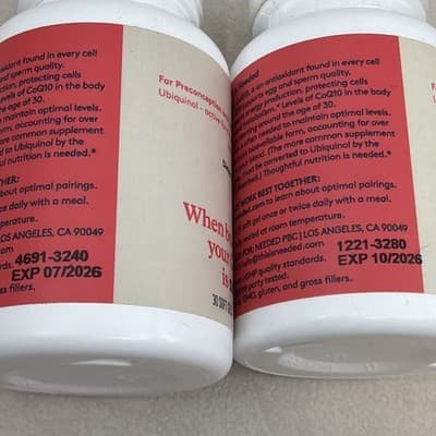 NEEDED CoQ10 Coenzyme Q10 for Men and Women 200 mg Sealed Bottle 30 Caps NEW - Thumbnail 4