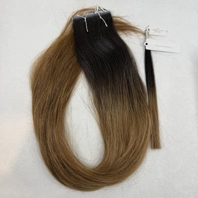 Glam Seamless x Priscilla Valles TapeIn Hair Extension 25" #6A Light Brown Ombre - Thumbnail 2