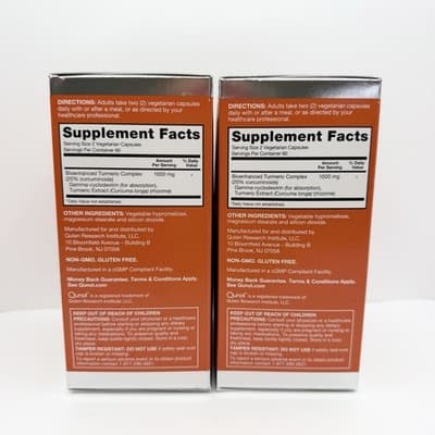 Qunol Extra Strength Turmeric 1000 mg Capsules 2 PACK New Sealed Box Exp 2028 - Thumbnail 2