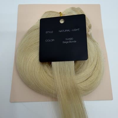 BELLAMI Silk Seam 18” Hair Clip In Beige Blonde N #90 4 Pieces Remy Human Hair - Thumbnail 2