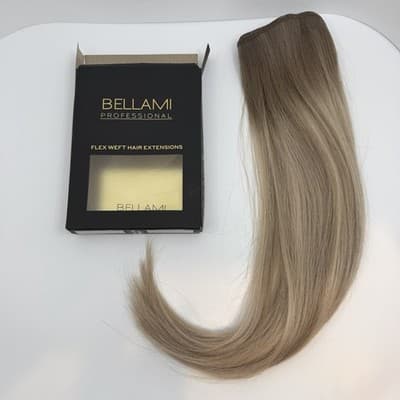 Bellami Flex Weft 16” PEARL BLONDE #8C/88 New Uncut 32” Spine 120g Remy Human - Thumbnail 2