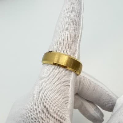 Manly Band The CEO 12.5 Men’s Wedding Ring Gold Plated Tungsten Ring 8mm Wide - Thumbnail 4