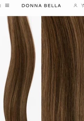 Donna Bella Hybrid Weft Extension Full Pack 18” 5N/7G Warm Brown Blend NEW! - Thumbnail 6