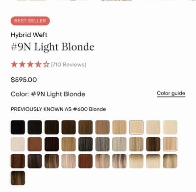 Donna Bella Hybrid Weft Extension Full Pack 22” #9N Light Blonde Remy NEW Sealed - Thumbnail 8