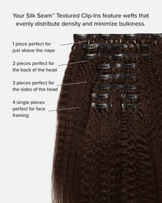 BELLAMI Silk Seam Textured Clip Ins NEW Dark Brown Ash Brown Ombre Blowout 24” - Thumbnail 10