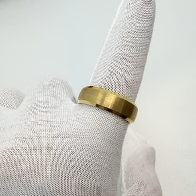 Manly Band The CEO 12.5 Men’s Wedding Ring Gold Plated Tungsten Ring 8mm Wide - Thumbnail 3
