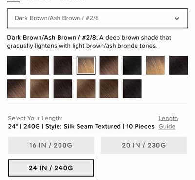 BELLAMI Silk Seam Textured Clip Ins NEW Dark Brown Ash Brown Ombre Blowout 24” - Thumbnail 9