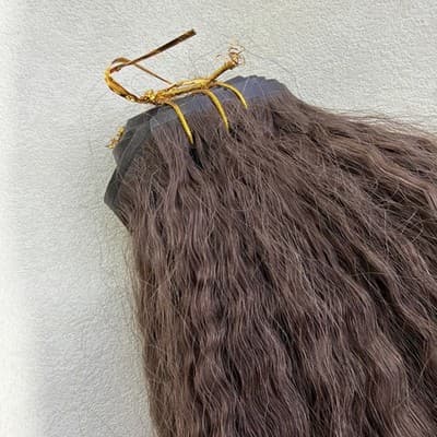 BELLAMI Silk Seam Textured Clip Ins NEW Dark Brown Ash Brown Ombre Blowout 24” - Thumbnail 4