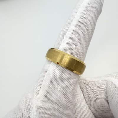 Manly Band The CEO 12.5 Men’s Wedding Ring Gold Plated Tungsten Ring 8mm Wide - Thumbnail 5
