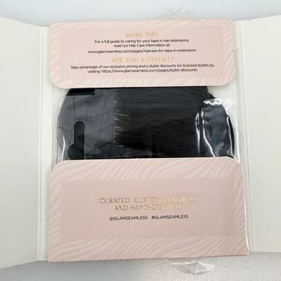 Glam Seamless Invisi Tape Ins 16” 2 Dark Brown New Sealed Remy Hair Extensions - Thumbnail 3