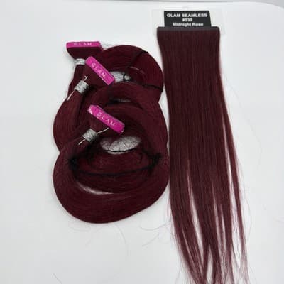 Glam Seamless 20” Tape In Hair Extensions Midnight Rose #530 Fantasy Colors New! - Thumbnail 5