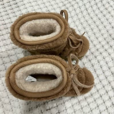 Donsje Cassia Boots, Tan Curly Sheep Wool, Baby size 7 / UK 23, Snow boots - Thumbnail 4