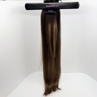 Donna Bella Hybrid Weft Extension Full Pack 22” 3N/5N/7G Medium Brown Balayage - Thumbnail 5