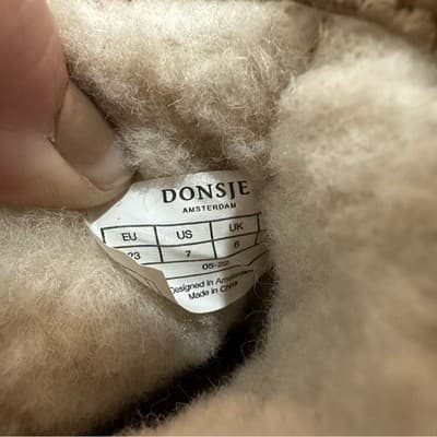 Donsje Cassia Boots, Tan Curly Sheep Wool, Baby size 7 / UK 23, Snow boots - Thumbnail 6
