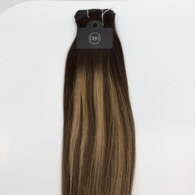 Donna Bella Hybrid Weft Extension Full Pack 22” 3N/5N/7G Medium Brown Balayage - Thumbnail 6