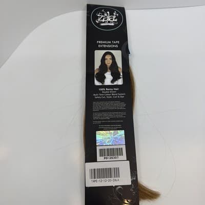 ZALA Premium Remy Hair Extensions Tape In 12” #12 Dirty Blonde 20 Pieces New! - Thumbnail 6