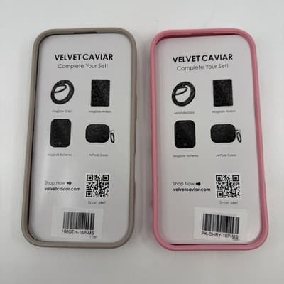 VELVET CAVIAR Magsafe Case Apple iPhone 16 Pro Pink Sweet Cherry Moth Set NEW - Thumbnail 2