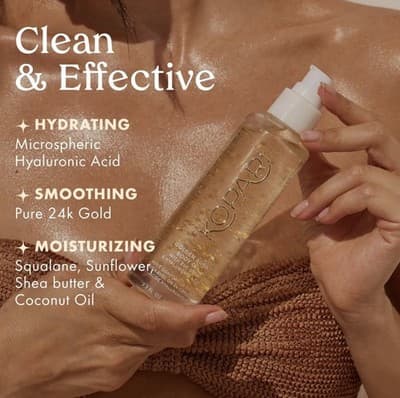 Kopari Golden Aura Body Oil with 24K Gold & Hyaluronic Acid 3.3 oz New No Box - Thumbnail 7