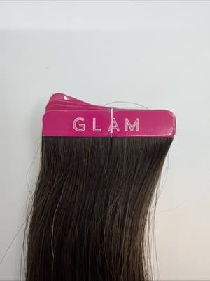 Glam Seamless 14” Tape in Hair Extensions Espresso Dark Brown #1C Pack NEW - Thumbnail 4