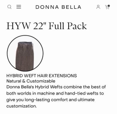 Donna Bella Hybrid Weft Extension Full Pack 22” #11N Platinum Blonde Full Pack - Thumbnail 8