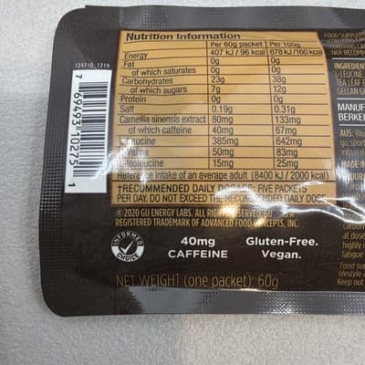 GU Energy GU Liquid Energy Gel Coffee Box of 12 Packets Best By 11/2026 NEW! - Thumbnail 5