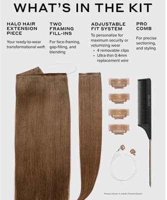Bellami Halo Pro Hair Extension 16” Bronzed Caramel Blonde Marble Blend NEW - Thumbnail 7