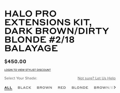 Bellami Halo Pro Hair Extension 16” Dark Brown Dirty Blonde #B-2/18 Balayage NEW - Thumbnail 6